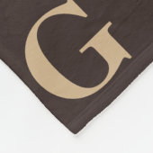 Donkerbruin en beige Tan-monogram patroon Fleece Deken (Hoek)