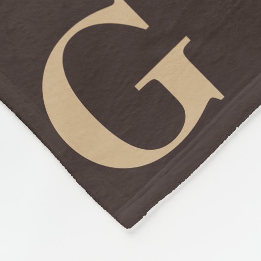 Donkerbruin en beige Tan-monogram patroon Fleece Deken (Hoek)