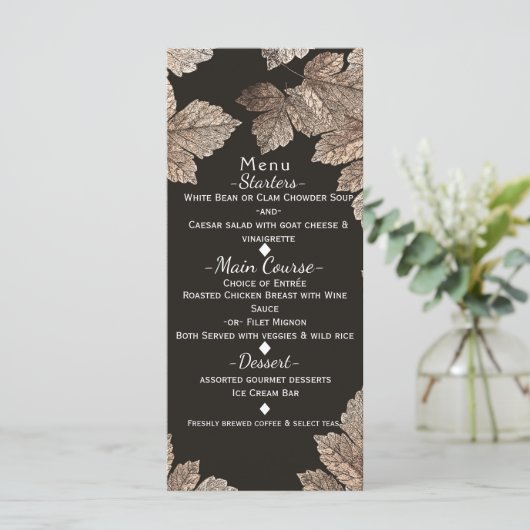 Donkerbruin- en bronbladmenu Robuuste Herfst Menu (Staand voorkant)