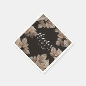 Donkerbruin en bruinblaasbladeren Rotische Herfst Servet (Hoek)