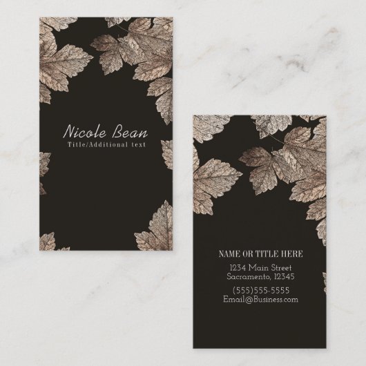 Donkerbruin en bruinblaasjes uit de Bronze Rustige Visitekaartje (Voorkant / Achterkant)