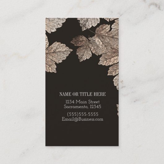 Donkerbruin en bruinblaasjes uit de Bronze Rustige Visitekaartje (Achterkant)