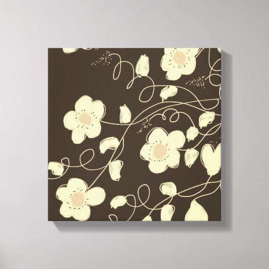 Donkerbruin en crème canvas afdruk (Voorkant)