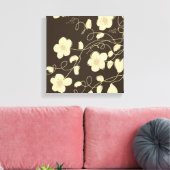 Donkerbruin en crème canvas afdruk (Insitu (Woonkamer))