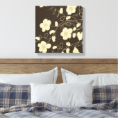 Donkerbruin en crème canvas afdruk (Insitu (Slaapkamer))