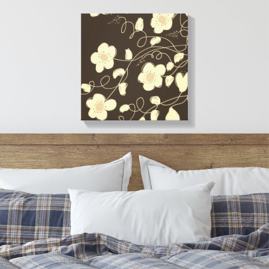 Donkerbruin en crème canvas afdruk (Insitu (Slaapkamer))