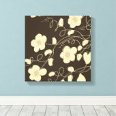 Donkerbruin en crème canvas afdruk (Insitu (Houten vloer))