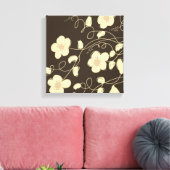 Donkerbruin en crème canvas afdruk (Insitu (Woonkamer))