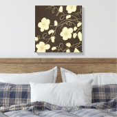 Donkerbruin en crème canvas afdruk (Insitu (Slaapkamer))