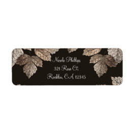 Donkerbruin en gelaatzoolbladeren Uitnodiging Etiket