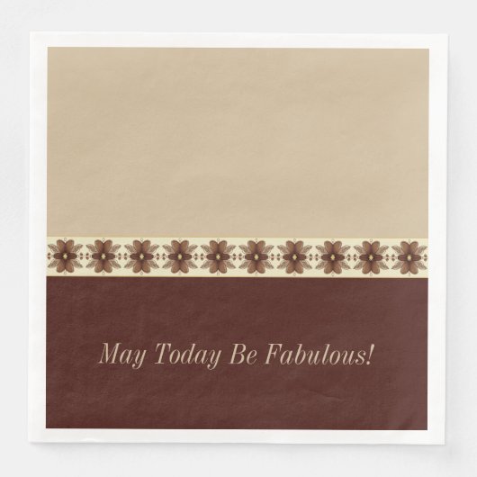 Donkerbruin en goud servet (Voorkant)