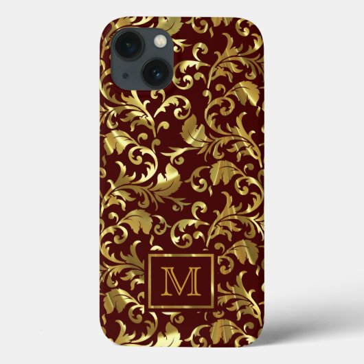 Donkerbruin en gouden  Damaskers Case-Mate iPhone Case (Achterkant)