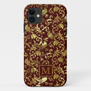 Donkerbruin en gouden Damaskers Case-Mate iPhone Case