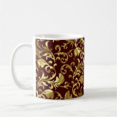 Donkerbruin en gouden  Damaskers Koffiemok (Links)