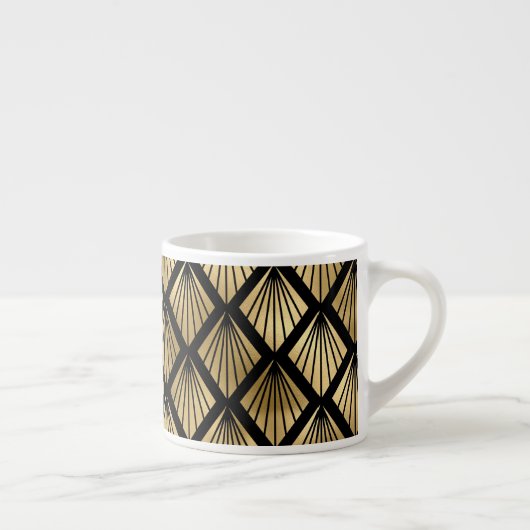 Donkerbruin en gouden kunst Deco gevild Espresso Kop (Rechts)