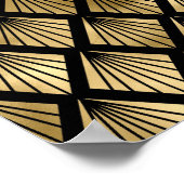 Donkerbruin en gouden kunst Deco gevild Poster (Hoek)