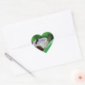 Donkerbruin en grijze vlinder hart sticker (Envelop)
