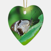 Donkerbruin en grijze vlinder keramisch ornament (Links)