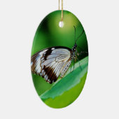 Donkerbruin en grijze vlinder keramisch ornament (Rechts)