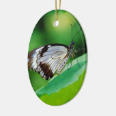 Donkerbruin en grijze vlinder keramisch ornament (Links)