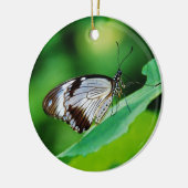 Donkerbruin en grijze vlinder keramisch ornament (Links)