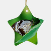 Donkerbruin en grijze vlinder keramisch ornament (Rechts)