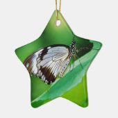 Donkerbruin en grijze vlinder keramisch ornament (Links)