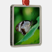 Donkerbruin en grijze vlinder metalen ornament (Rechts)