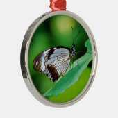 Donkerbruin en grijze vlinder metalen ornament (Rechts)