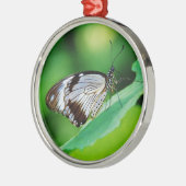 Donkerbruin en grijze vlinder metalen ornament (Links)