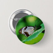 Donkerbruin en grijze vlinder ronde button 5,7 cm (Voorkant /achterkant)