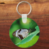 Donkerbruin en grijze vlinder sleutelhanger (Voorkant)