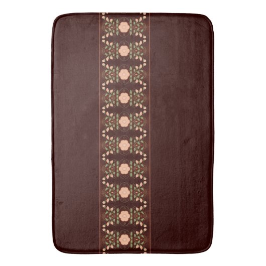 Donkerbruin en peach badmat (Voorkant Verticaal)