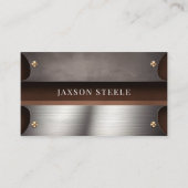 Donkerbruin en stalen industrieel  visitekaartje (Voorkant)