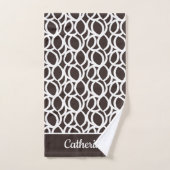 Donkerbruin en wit Abstract patroon - Aangepaste n Bad Handdoek (Handdoek)