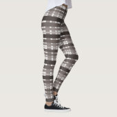Donkerbruin en wit leggings (Rechts)