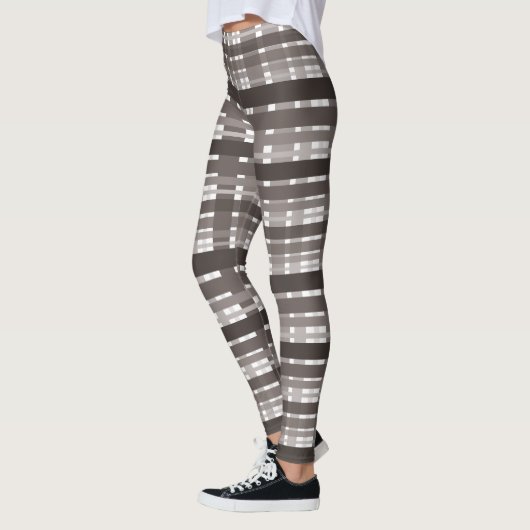 Donkerbruin en wit leggings (Links)