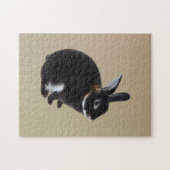 Donkerbruin en wit Mini Rex Konijn Legpuzzel (Horizontaal)