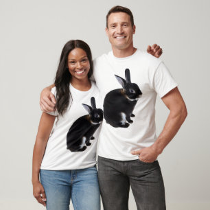 Donkerbruin en wit Mini Rex Konijn T-shirt
