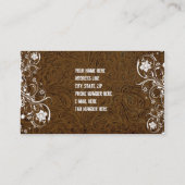 Donkerbruin geboost leder en kant Visitekaartje (Achterkant)