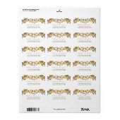 Donkerbruin geknoopte liefdesbomen vallen trouwadr etiket (Full Sheet)