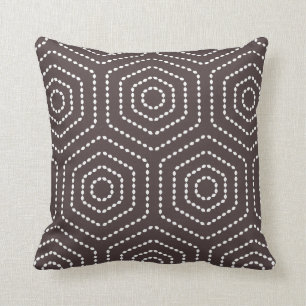 Donkerbruin Geometric Pattern Pillow Kussen