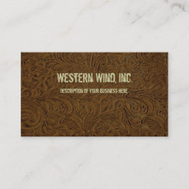 Donkerbruin getoold Visitekaartje van leder