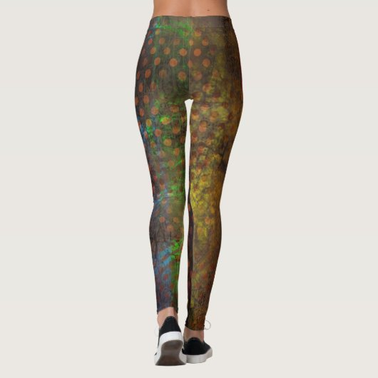 Donkerbruin gevlekt leggings (Achterkant)
