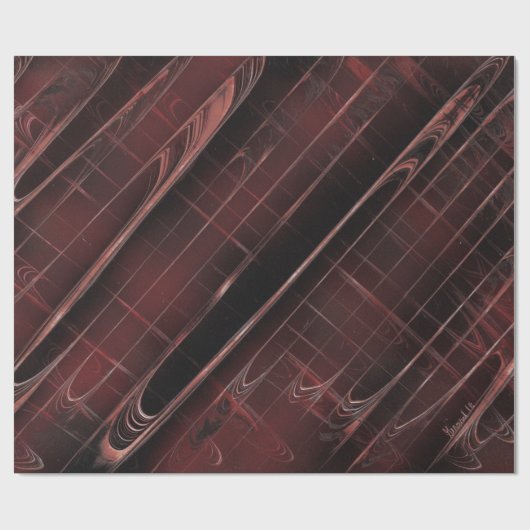 Donkerbruin gevoerde geruite statement piece cadeaupapier (Vlak)