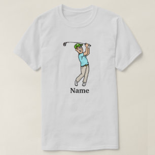 Donkerbruin haar Mannelijke Golfer Par-T-shirt Dud T-shirt