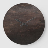 Donkerbruin hout Acrylwand Grote Klok (Voorkant)