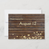 Donkerbruin hout met enveloppe RSVP kaartje (Voorkant)