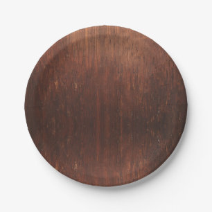 Donkerbruin hout papieren bordje