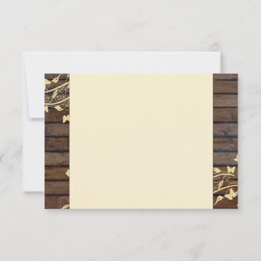 Donkerbruin hout vlak dank u uw kaart met envelopp (Achterkant)